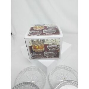 New‎ Fifth Avenue Crystal LTD Portico Set of 4 Coasters Lead Crystal 3-3/4"